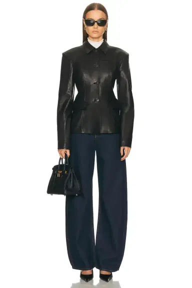 EAVES Aina Leather Cinched Jacket | Thumbnail 5 EAVES Aina Leather Cinched Jacket | Thumbnail 5