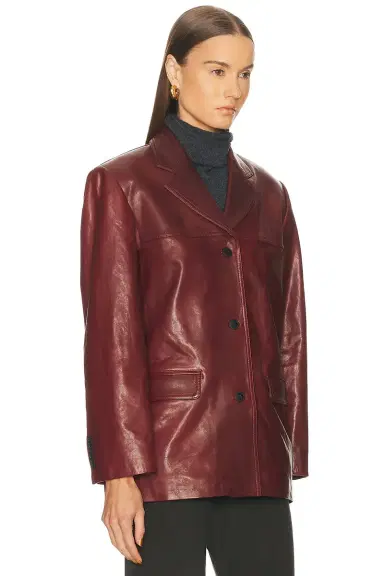 EAVES Aroa Leather Blazer Jacket | Thumbnail 2 EAVES Aroa Leather Blazer Jacket | Thumbnail 2