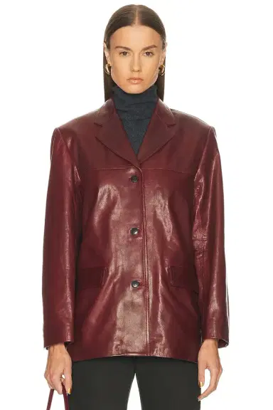 EAVES Aroa Leather Blazer Jacket | Thumbnail 1 EAVES Aroa Leather Blazer Jacket | Thumbnail 1