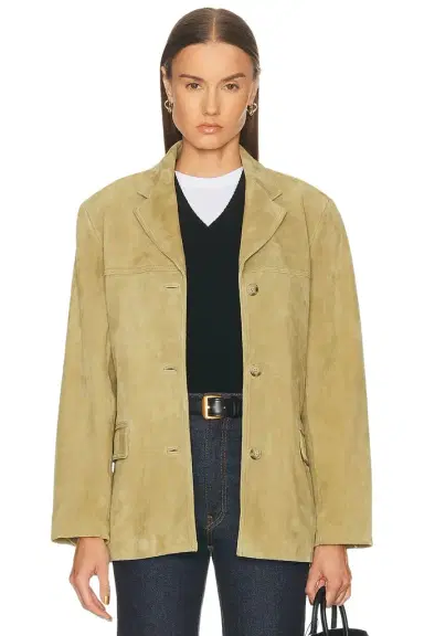 EAVES Aroa Suede Blazer Jacket | Thumbnail 1 EAVES Aroa Suede Blazer Jacket | Thumbnail 1