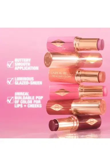 Charlotte Tilbury Unreal Lip + Cheek Glow Blush Stick with Hyaluronic Acid | Thumbnail 8 Charlotte Tilbury Unreal Lip + Cheek Glow Blush Stick with Hyaluronic Acid | Thumbnail 8