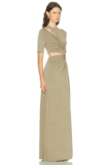 Sid Neigum Gathered Slit Maxi Dress | Thumbnail 2 Sid Neigum Gathered Slit Maxi Dress | Thumbnail 2