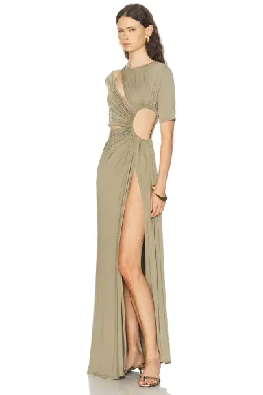 Sid Neigum Gathered Slit Maxi Dress | Thumbnail 3 Sid Neigum Gathered Slit Maxi Dress | Thumbnail 3