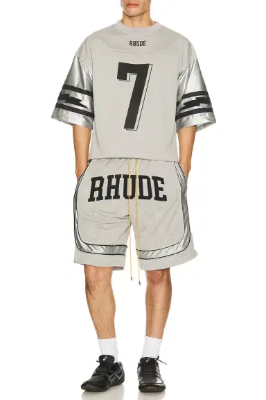 Rhude Baggy Mesh Collegiate Logo Shorts | Thumbnail 4 Rhude Baggy Mesh Collegiate Logo Shorts | Thumbnail 4