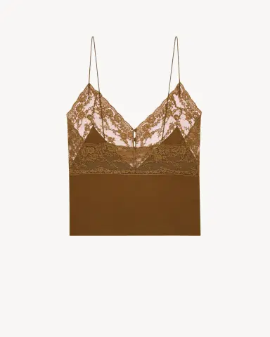 Yves Saint Laurent laced camisole in silk crepe de chine | Thumbnail 3 Yves Saint Laurent laced camisole in silk crepe de chine | Thumbnail 3