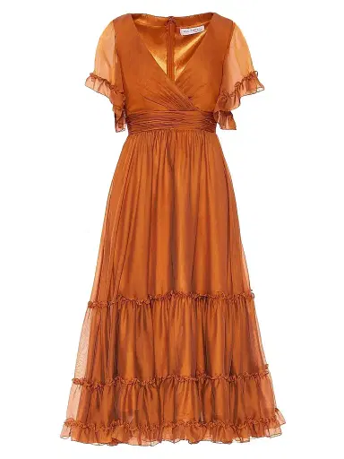 Mac Duggal Women's Ruffle-Trim Midi-Dress | Thumbnail 1 Mac Duggal Women's Ruffle-Trim Midi-Dress | Thumbnail 1