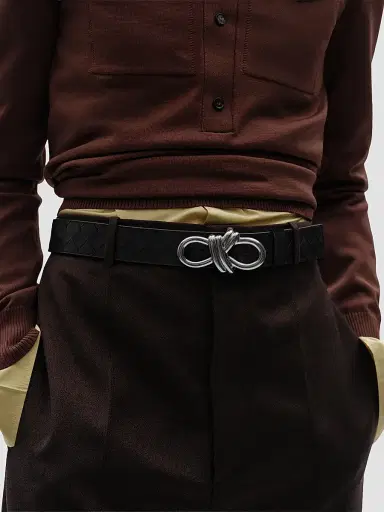Bottega Veneta Men's Andiamo Knot-Belt Leather Belt | Thumbnail 2 Bottega Veneta Men's Andiamo Knot-Belt Leather Belt | Thumbnail 2