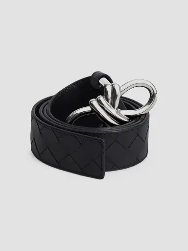 Bottega Veneta Men's Andiamo Knot-Belt Leather Belt | Thumbnail 3 Bottega Veneta Men's Andiamo Knot-Belt Leather Belt | Thumbnail 3