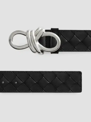 Bottega Veneta Men's Andiamo Knot-Belt Leather Belt | Thumbnail 4 Bottega Veneta Men's Andiamo Knot-Belt Leather Belt | Thumbnail 4