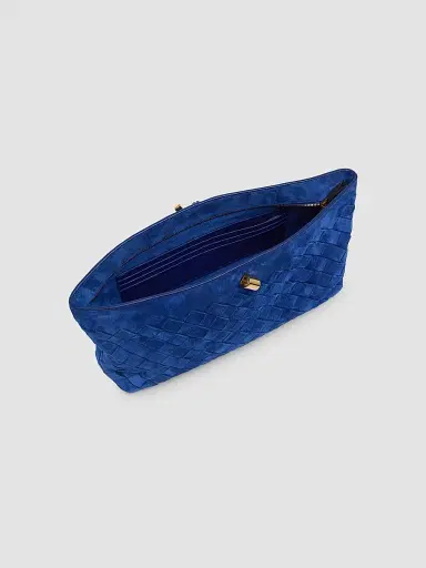 Bottega Veneta Women's Andiamo Boat Intrecciato Suede Pouch | Thumbnail 4 Bottega Veneta Women's Andiamo Boat Intrecciato Suede Pouch | Thumbnail 4