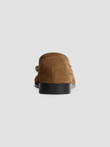 Bottega Veneta Women's Silenzio Intrecciato Supple Suede Loafers | Thumbnail 3 Bottega Veneta Women's Silenzio Intrecciato Supple Suede Loafers | Thumbnail 3