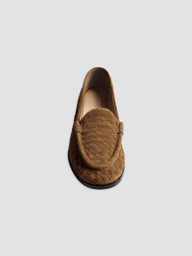 Bottega Veneta Women's Silenzio Intrecciato Supple Suede Loafers | Thumbnail 4 Bottega Veneta Women's Silenzio Intrecciato Supple Suede Loafers | Thumbnail 4