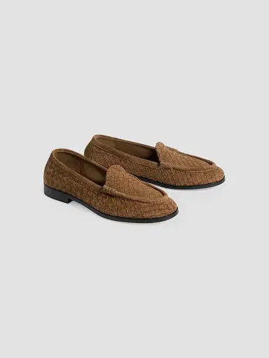 Bottega Veneta Women's Silenzio Intrecciato Supple Suede Loafers | Thumbnail 5 Bottega Veneta Women's Silenzio Intrecciato Supple Suede Loafers | Thumbnail 5
