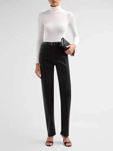 PAIGE Women's Stevie Coated High-Rise Stovepipe Jeans | Thumbnail 2 PAIGE Women's Stevie Coated High-Rise Stovepipe Jeans | Thumbnail 2