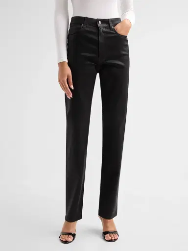 PAIGE Women's Stevie Coated High-Rise Stovepipe Jeans | Thumbnail 4 PAIGE Women's Stevie Coated High-Rise Stovepipe Jeans | Thumbnail 4