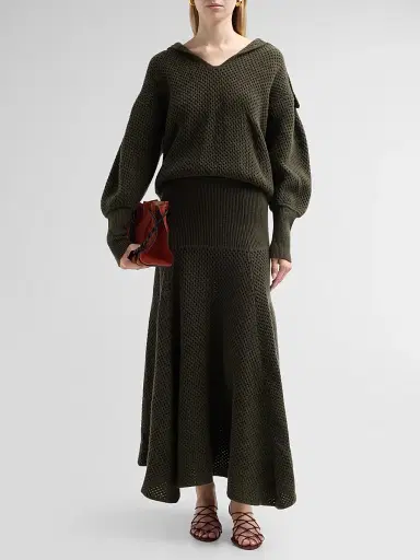 Ulla Johnson Women's Lila Waffle-Knit Merino Wool Pullover Sweater | Thumbnail 2 Ulla Johnson Women's Lila Waffle-Knit Merino Wool Pullover Sweater | Thumbnail 2