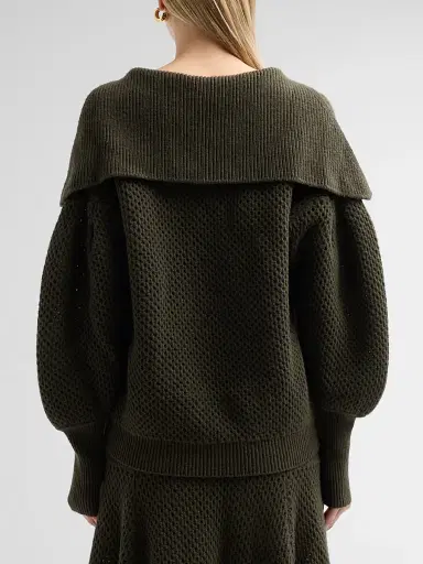 Ulla Johnson Women's Lila Waffle-Knit Merino Wool Pullover Sweater | Thumbnail 3 Ulla Johnson Women's Lila Waffle-Knit Merino Wool Pullover Sweater | Thumbnail 3