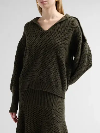 Ulla Johnson Women's Lila Waffle-Knit Merino Wool Pullover Sweater | Thumbnail 4 Ulla Johnson Women's Lila Waffle-Knit Merino Wool Pullover Sweater | Thumbnail 4