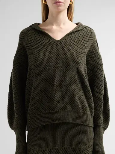 Ulla Johnson Women's Lila Waffle-Knit Merino Wool Pullover Sweater | Thumbnail 5 Ulla Johnson Women's Lila Waffle-Knit Merino Wool Pullover Sweater | Thumbnail 5