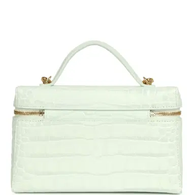 Chanel Chanel Top Handle Long Vanity Case with Chain Light Blue Croc Embossed Calfskin Gold Hardware | Thumbnail 4 Chanel Chanel Top Handle Long Vanity Case with Chain Light Blue Croc Embossed Calfskin Gold Hardware | Thumbnail 4