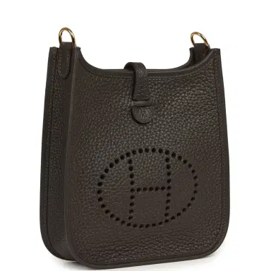 HERMÈS Hermes Evelyne TPM Bai Brun Clemence Gold Hardware | Thumbnail 2 HERMÈS Hermes Evelyne TPM Bai Brun Clemence Gold Hardware | Thumbnail 2