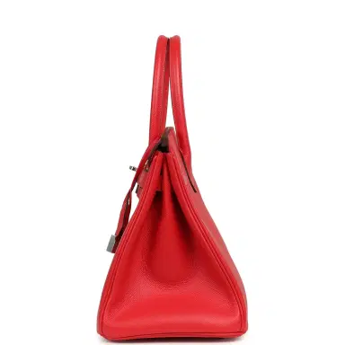 HERMÈS Pre-owned Hermes Birkin 30 Rouge De Coeur Epsom Palladium Hardware | Thumbnail 3 HERMÈS Pre-owned Hermes Birkin 30 Rouge De Coeur Epsom Palladium Hardware | Thumbnail 3