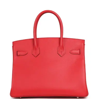 HERMÈS Pre-owned Hermes Birkin 30 Rouge De Coeur Epsom Palladium Hardware | Thumbnail 4 HERMÈS Pre-owned Hermes Birkin 30 Rouge De Coeur Epsom Palladium Hardware | Thumbnail 4