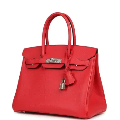 HERMÈS Pre-owned Hermes Birkin 30 Rouge De Coeur Epsom Palladium Hardware | Thumbnail 5 HERMÈS Pre-owned Hermes Birkin 30 Rouge De Coeur Epsom Palladium Hardware | Thumbnail 5