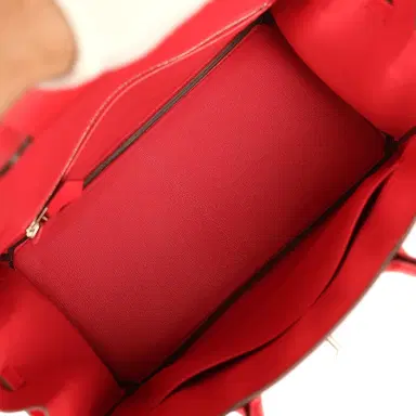 HERMÈS Pre-owned Hermes Birkin 30 Rouge De Coeur Epsom Palladium Hardware | Thumbnail 8 HERMÈS Pre-owned Hermes Birkin 30 Rouge De Coeur Epsom Palladium Hardware | Thumbnail 8