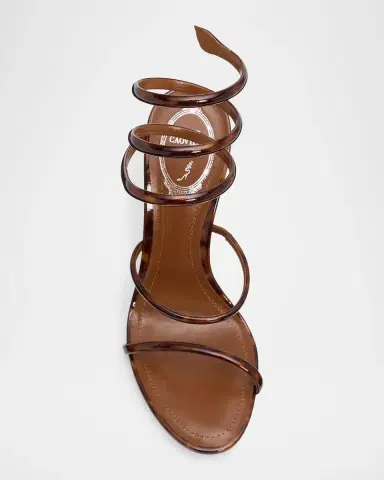 René Caovilla 105mm Cleo Tortoiseshell Patent Leather Snake-Wrap Sandals | Thumbnail 4 René Caovilla 105mm Cleo Tortoiseshell Patent Leather Snake-Wrap Sandals | Thumbnail 4