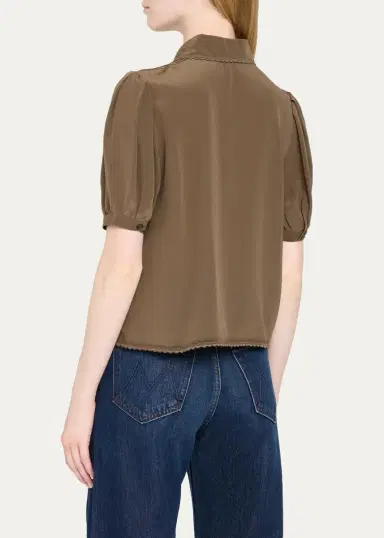 Frame The Silk Prim Blouse | Thumbnail 3 Frame The Silk Prim Blouse | Thumbnail 3