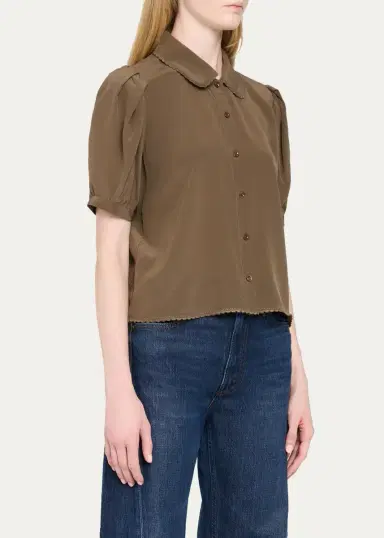 Frame The Silk Prim Blouse | Thumbnail 4 Frame The Silk Prim Blouse | Thumbnail 4