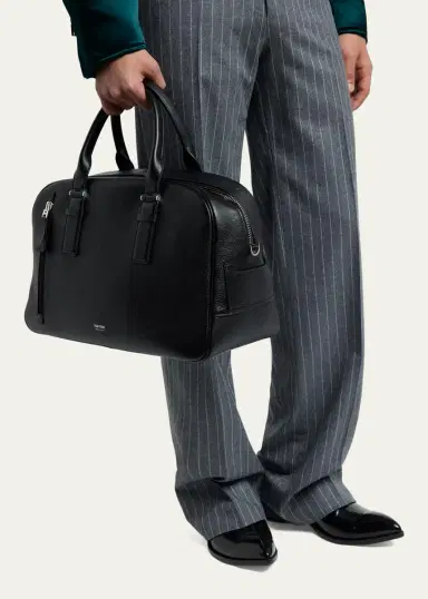 Tom Ford Men's Grained Leather Weekender Bag | Thumbnail 2 Tom Ford Men's Grained Leather Weekender Bag | Thumbnail 2