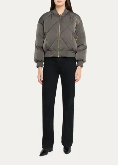 L'Agence Violeta Reversible Quilted Puffer Bomber Jacket | Thumbnail 2 L'Agence Violeta Reversible Quilted Puffer Bomber Jacket | Thumbnail 2