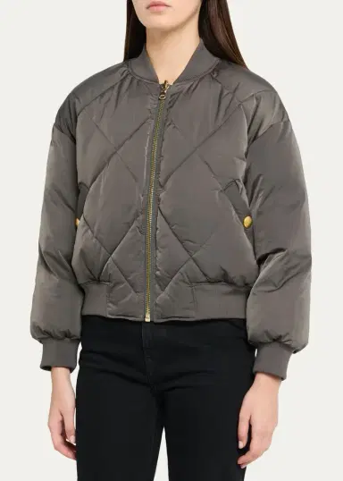 L'Agence Violeta Reversible Quilted Puffer Bomber Jacket | Thumbnail 4 L'Agence Violeta Reversible Quilted Puffer Bomber Jacket | Thumbnail 4