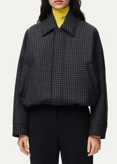 Loewe Check Wool-Blend Drawstring Balloon Jacket | Thumbnail 4 Loewe Check Wool-Blend Drawstring Balloon Jacket | Thumbnail 4