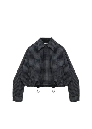 Loewe Check Wool-Blend Drawstring Balloon Jacket | Thumbnail 1 Loewe Check Wool-Blend Drawstring Balloon Jacket | Thumbnail 1