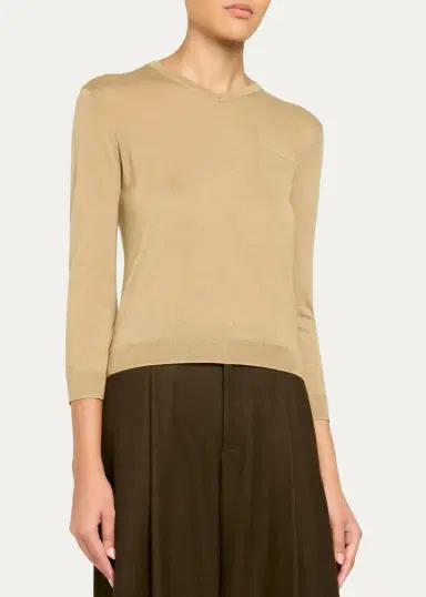 Vince Cashmere-Silk Pocket V-Neck Sweater | Thumbnail 4 Vince Cashmere-Silk Pocket V-Neck Sweater | Thumbnail 4