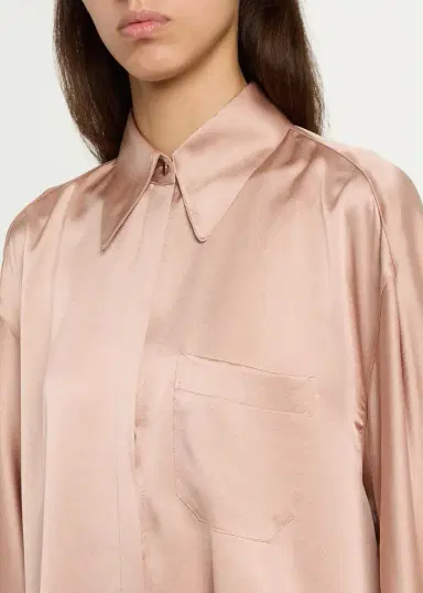 Vince Silk Satin Dolman-Sleeve Button-Front Shirt | Thumbnail 5 Vince Silk Satin Dolman-Sleeve Button-Front Shirt | Thumbnail 5