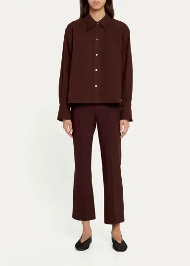 Vince Cotton Metal-Snap Long-Sleeve Shirt | Thumbnail 2 Vince Cotton Metal-Snap Long-Sleeve Shirt | Thumbnail 2