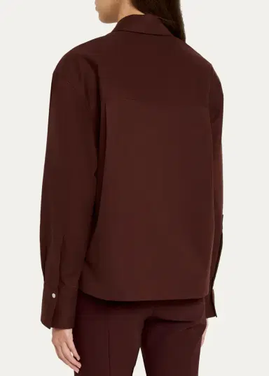 Vince Cotton Metal-Snap Long-Sleeve Shirt | Thumbnail 3 Vince Cotton Metal-Snap Long-Sleeve Shirt | Thumbnail 3