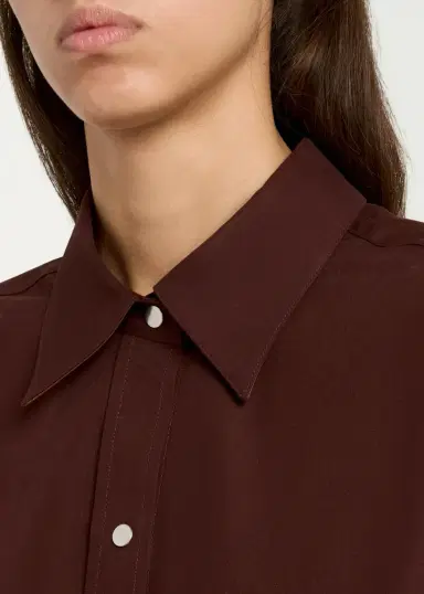Vince Cotton Metal-Snap Long-Sleeve Shirt | Thumbnail 5 Vince Cotton Metal-Snap Long-Sleeve Shirt | Thumbnail 5