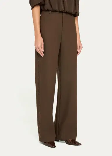 Vince Studded Mid-Rise Wide-Leg Trousers | Thumbnail 4 Vince Studded Mid-Rise Wide-Leg Trousers | Thumbnail 4