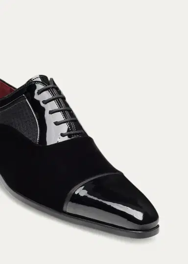 Magnanni Men's Obsidian Suede & Patent Leather Cap-Toe Oxfords | Thumbnail 4 Magnanni Men's Obsidian Suede & Patent Leather Cap-Toe Oxfords | Thumbnail 4