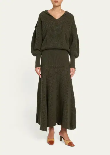 Ulla Johnson Lucia Wool Open Knit Midi Skirt | Thumbnail 2 Ulla Johnson Lucia Wool Open Knit Midi Skirt | Thumbnail 2