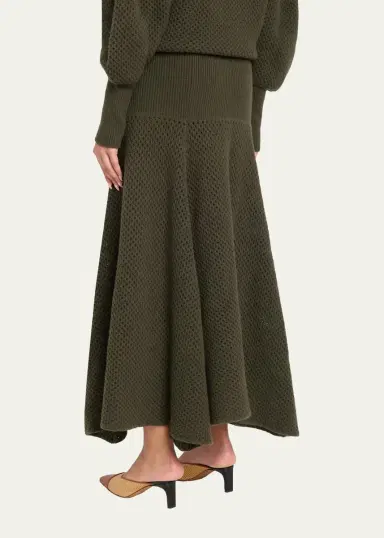 Ulla Johnson Lucia Wool Open Knit Midi Skirt | Thumbnail 3 Ulla Johnson Lucia Wool Open Knit Midi Skirt | Thumbnail 3