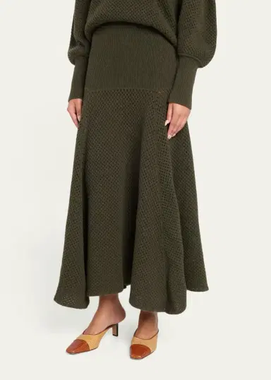 Ulla Johnson Lucia Wool Open Knit Midi Skirt | Thumbnail 4 Ulla Johnson Lucia Wool Open Knit Midi Skirt | Thumbnail 4
