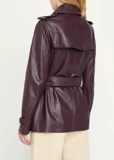 Burberry Kensington Leather Belted Short Trench Jacket | Thumbnail 3 Burberry Kensington Leather Belted Short Trench Jacket | Thumbnail 3