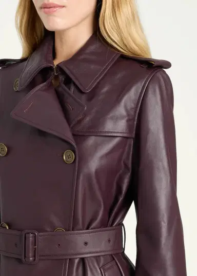 Burberry Kensington Leather Belted Short Trench Jacket | Thumbnail 5 Burberry Kensington Leather Belted Short Trench Jacket | Thumbnail 5