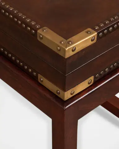 Sarreid Winchester Leather Box on Stand Table | Thumbnail 8 Sarreid Winchester Leather Box on Stand Table | Thumbnail 8